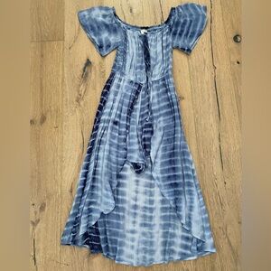 Blue Tie-Dye Hi-Low Romper